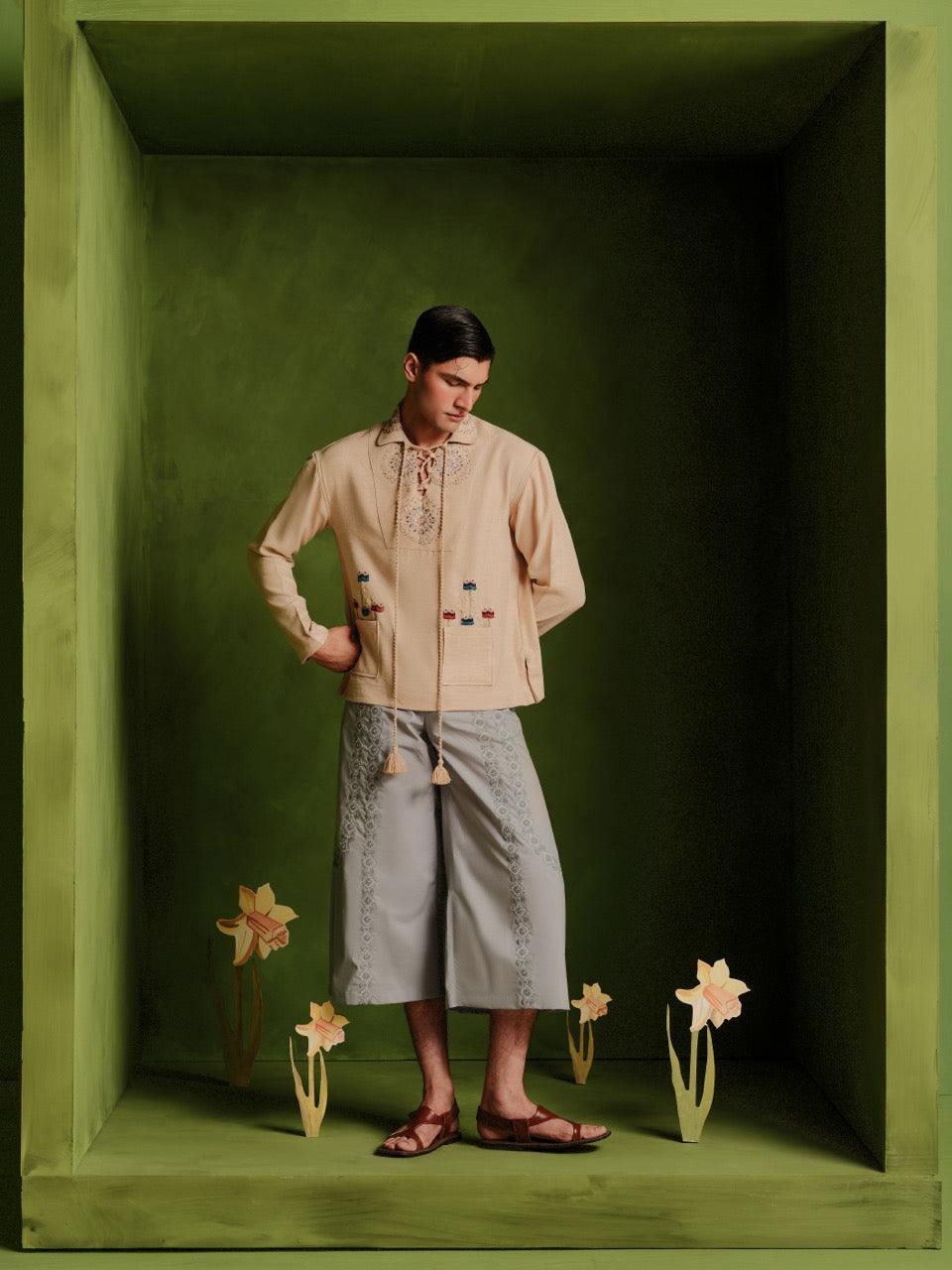 Phulkari Embroided Bermuda