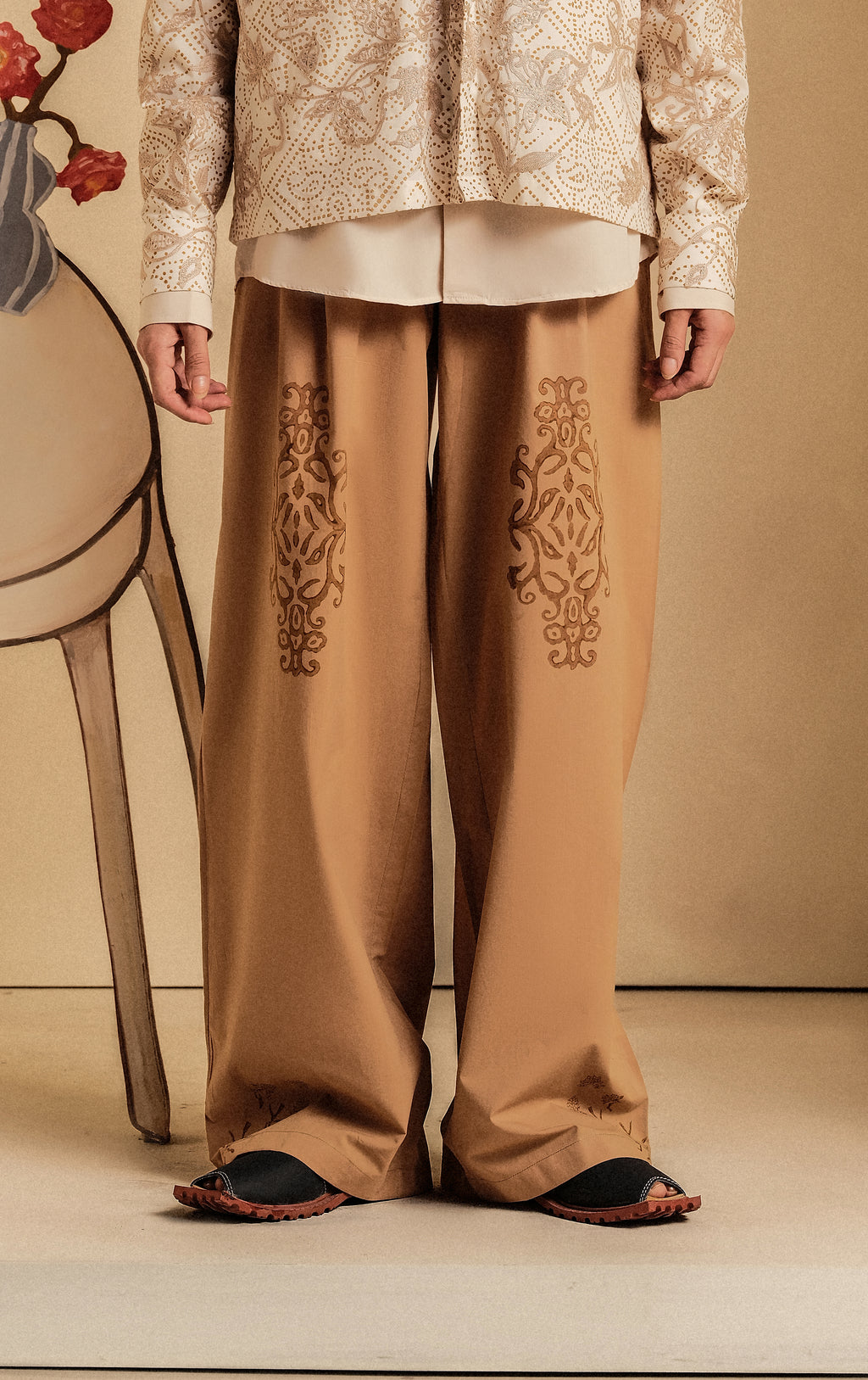 Block Print Relaxed Pants