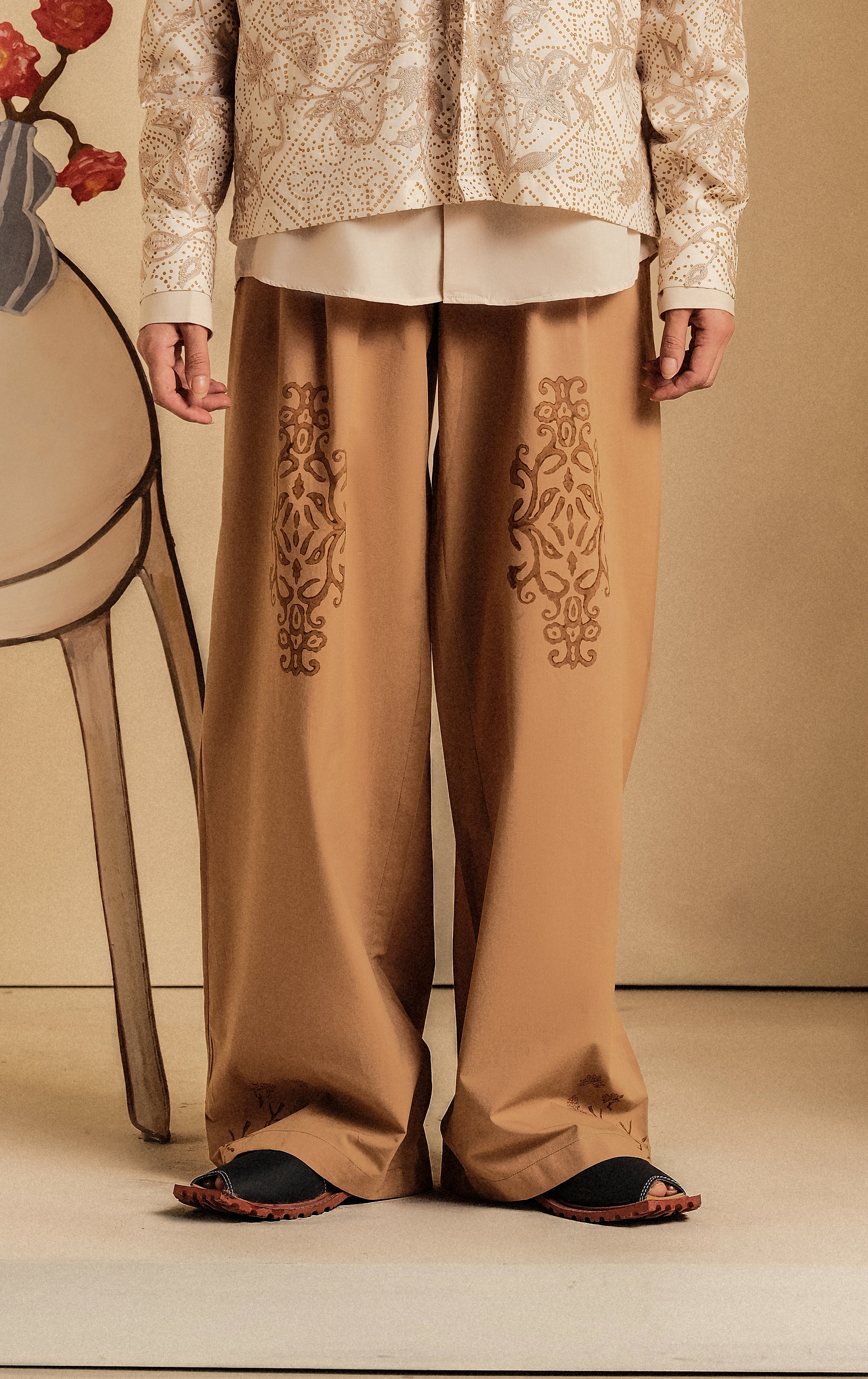 Block Print Relaxed Pants